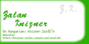 zalan knizner business card